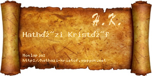 Hatházi Kristóf névjegykártya